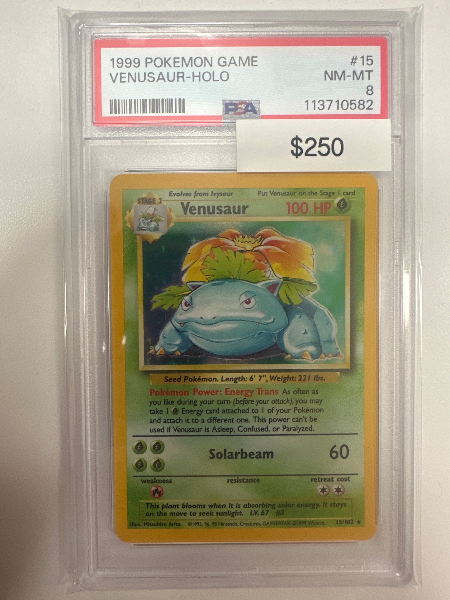 Pokemon Venusaur 15/102 PSA 8