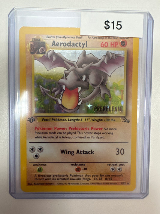 Pokemon Aerodactyl Prerelease Promo 1/62