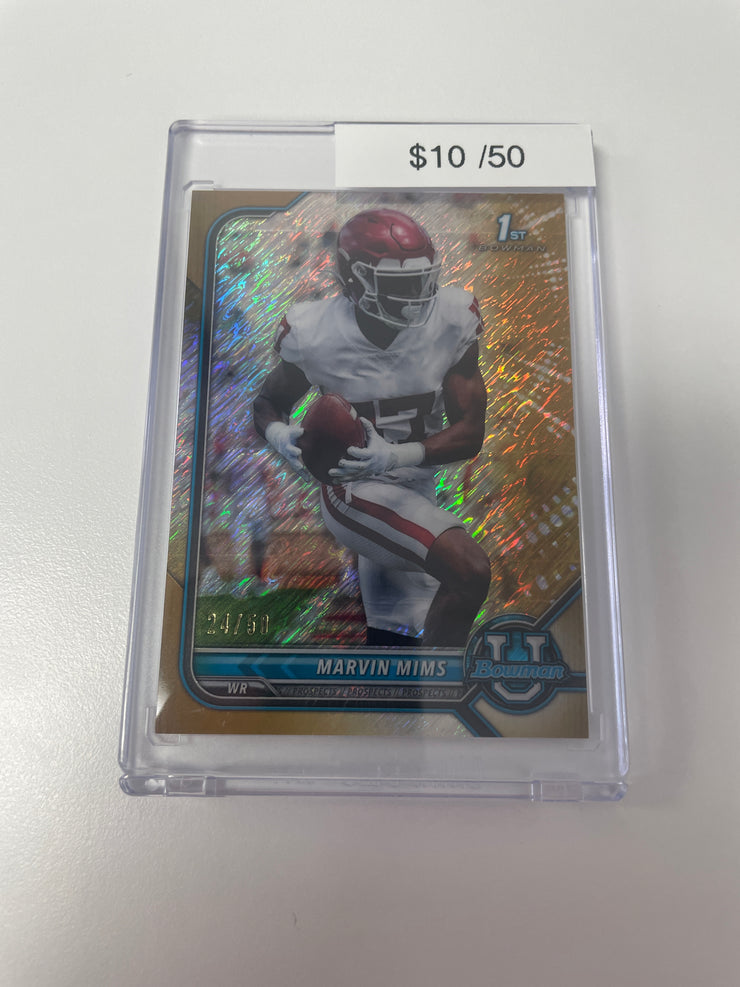 2022 Bowman Chrome Marvin Mims 1st Gold Shimmer /50 