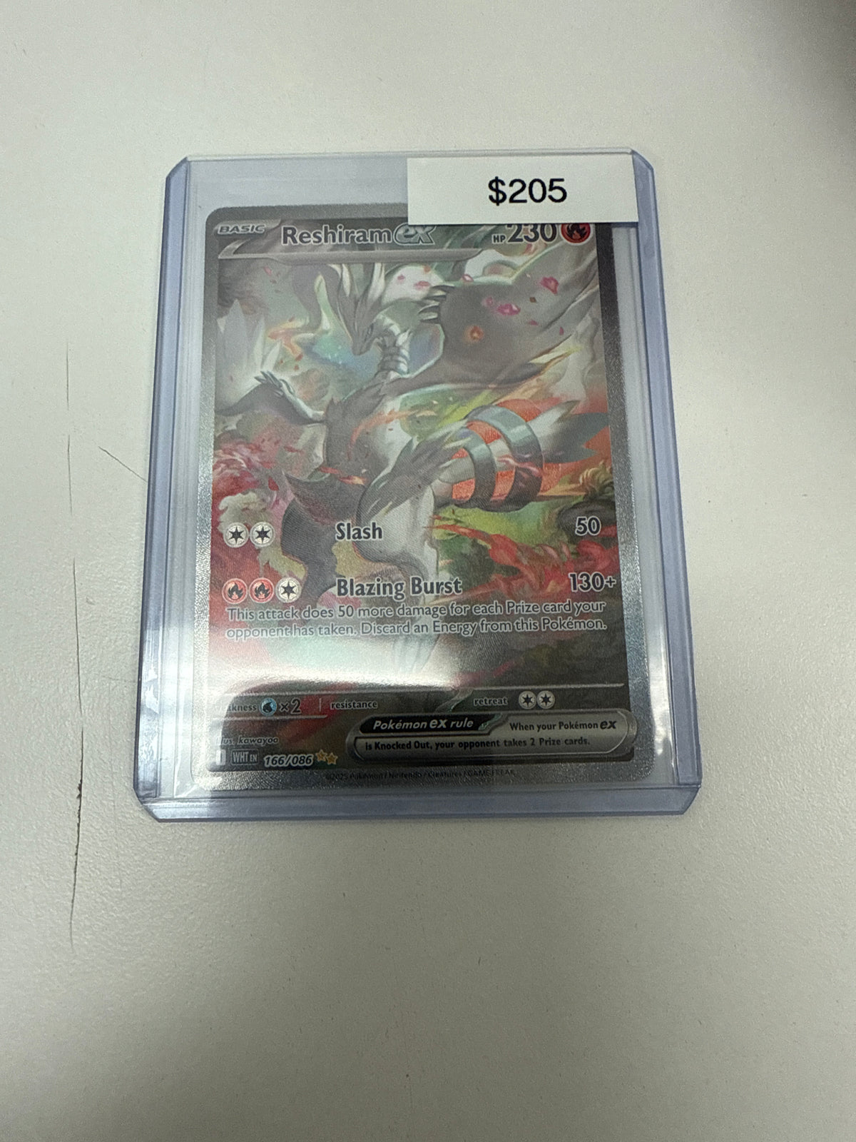 Pokemon White Flare Reshiram Ex #166/086