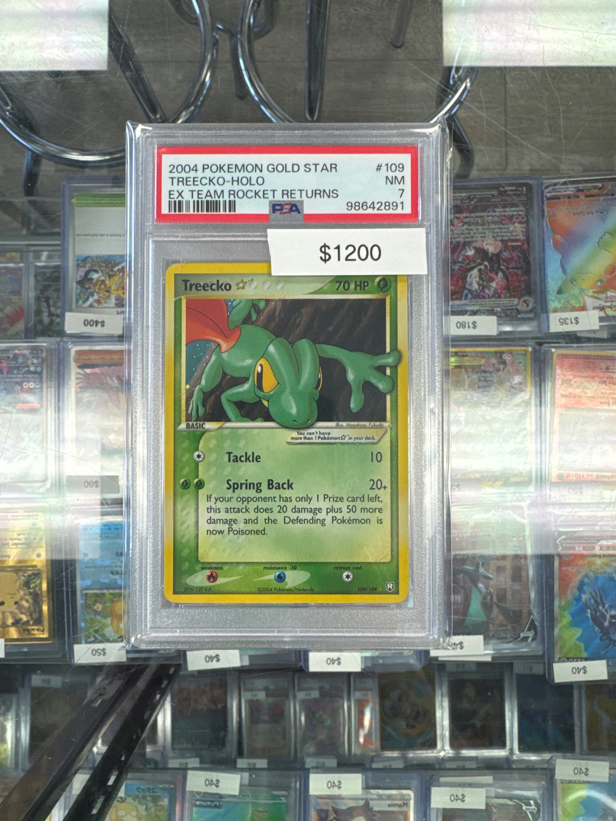 2004 Pokémon Gold Star Treecko 109 PSA 7