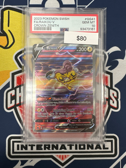 Pokemon Crown Zenith Raikou V GG41/GG70 PSA 10