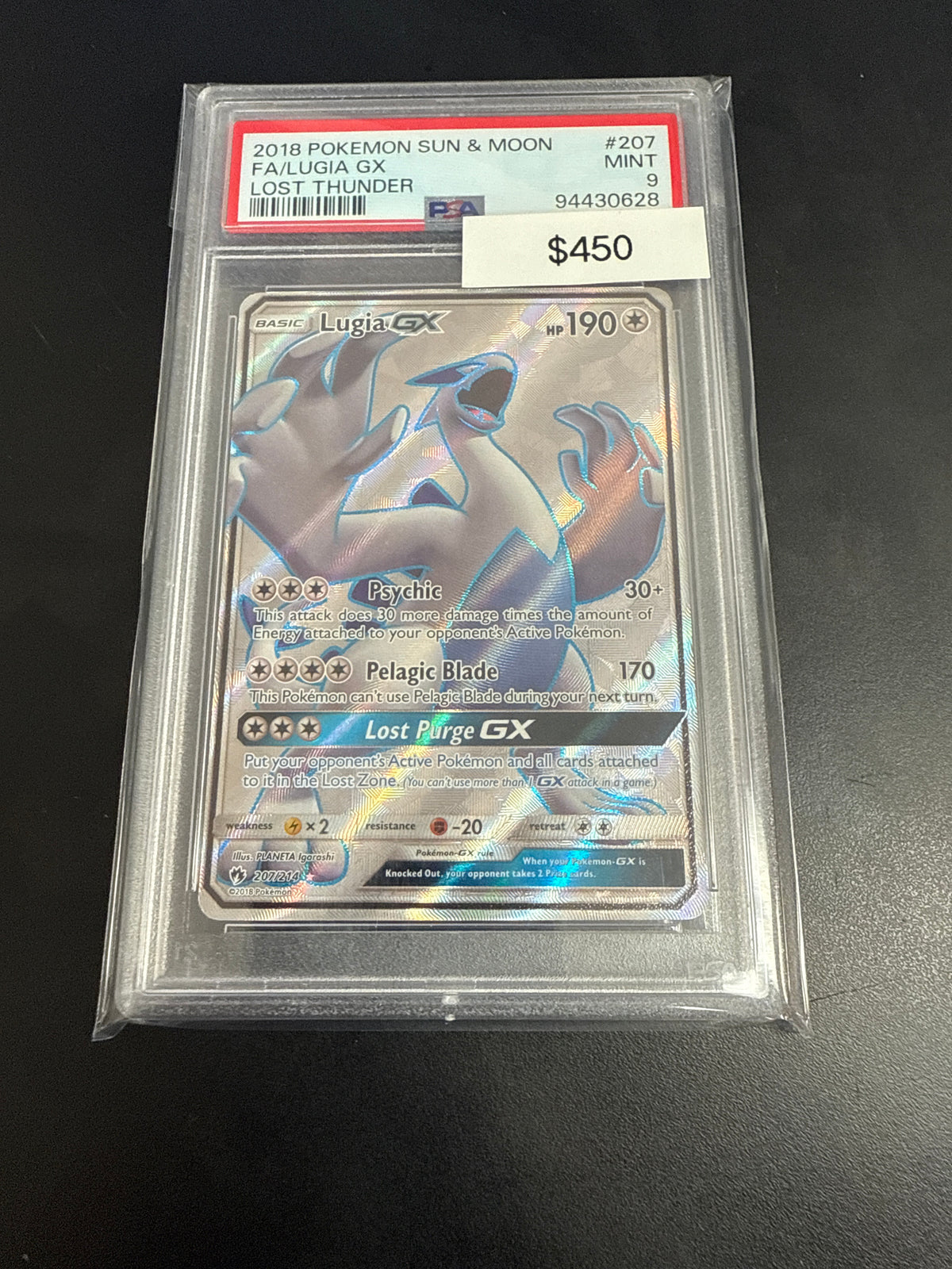 Pokemon Lost Thunder Luga Gx #207/213 PSA 9
