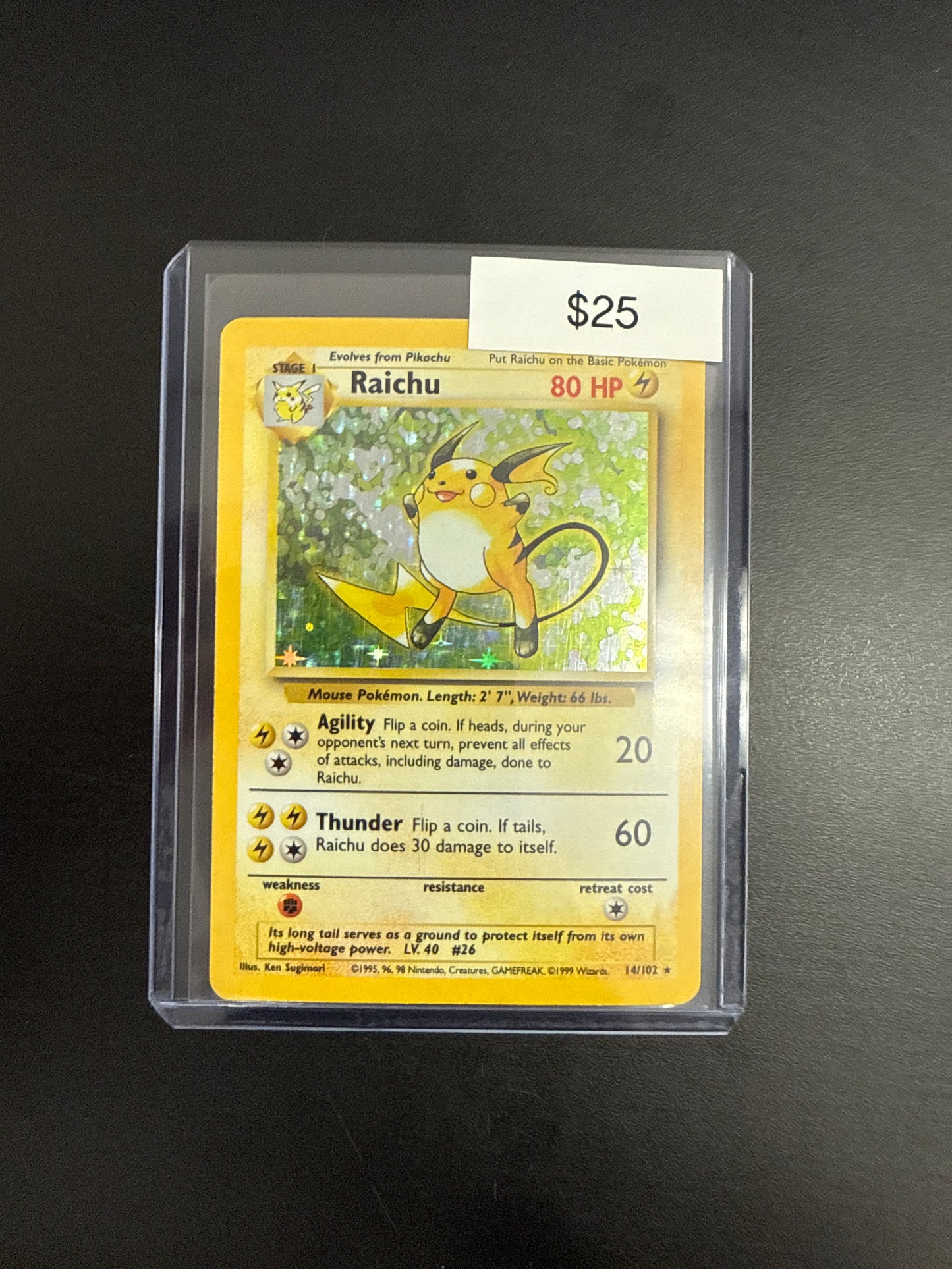 Pokémon Raichu Base Set Holo 14/102