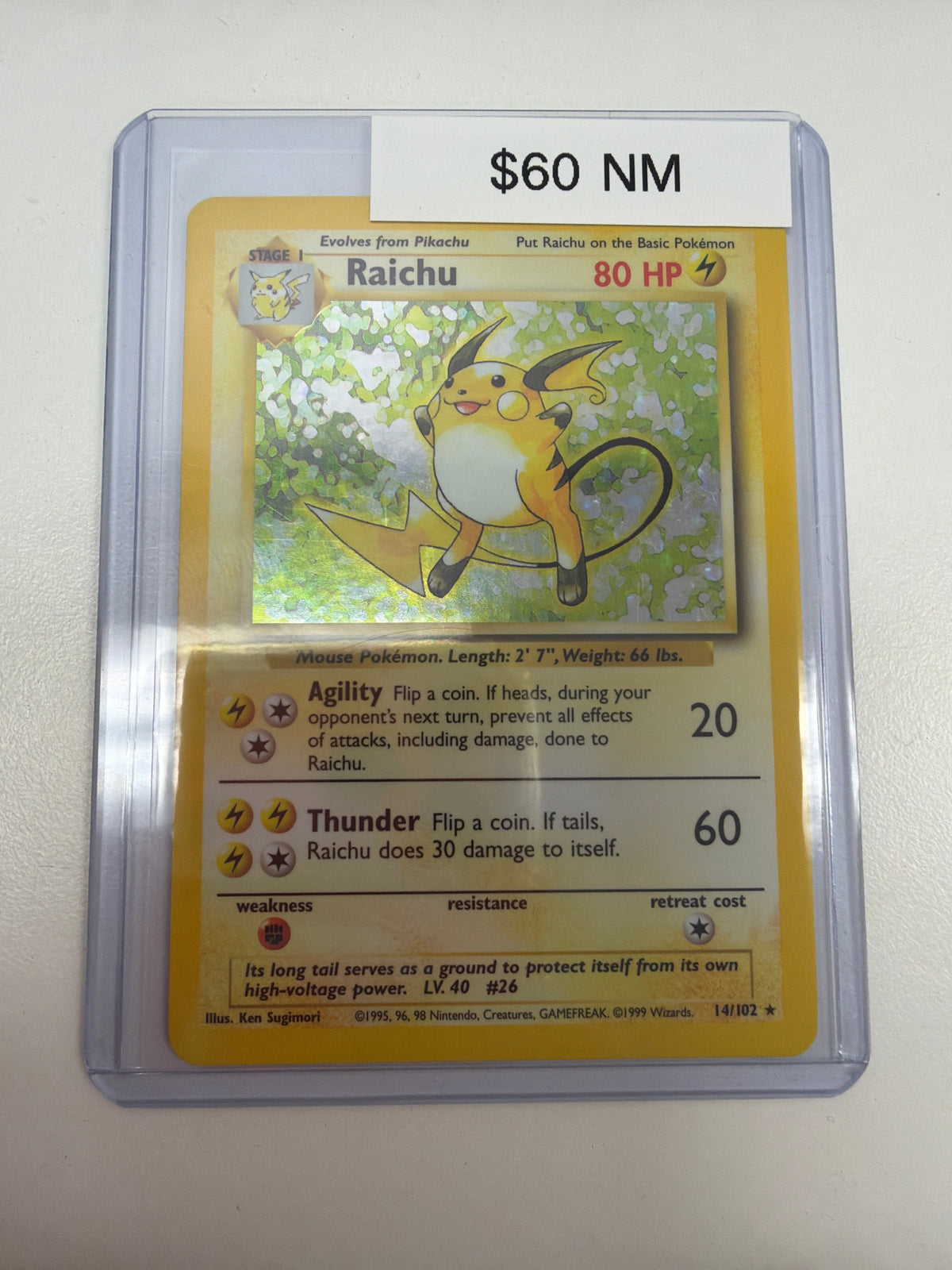 Pokemon Raichu Base Set 14/102