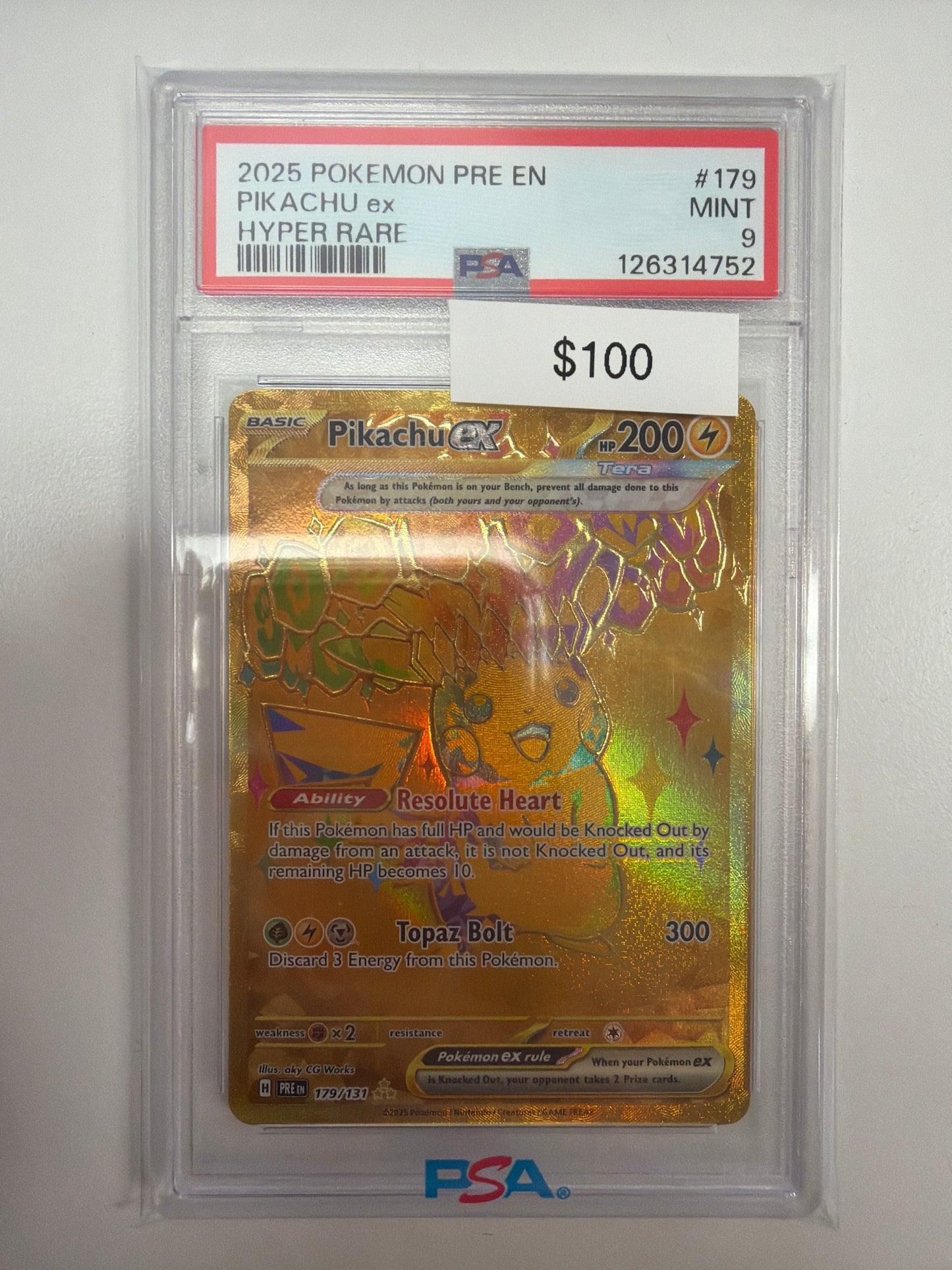 Pokemon Pikachu ex 179/131 PSA 9