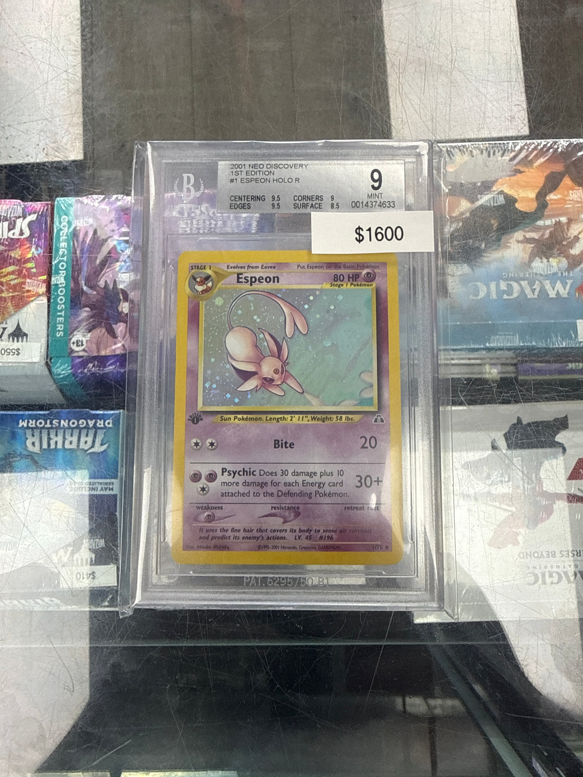 Pokemon Espeon Holo 1st Ed BGS 9 #1/75