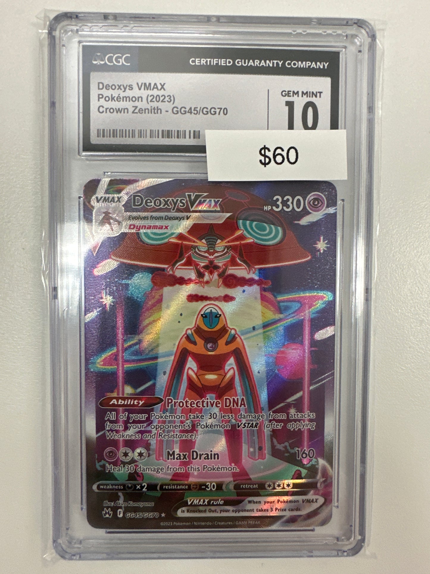 Pokemon Crown Zenith GG45 Deoxys Vmax CGC 10