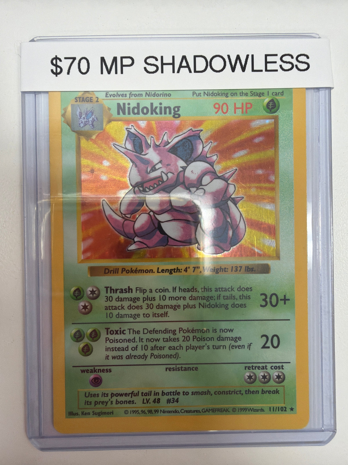 Pokemon Nidoking Shadowless 11/102 MP