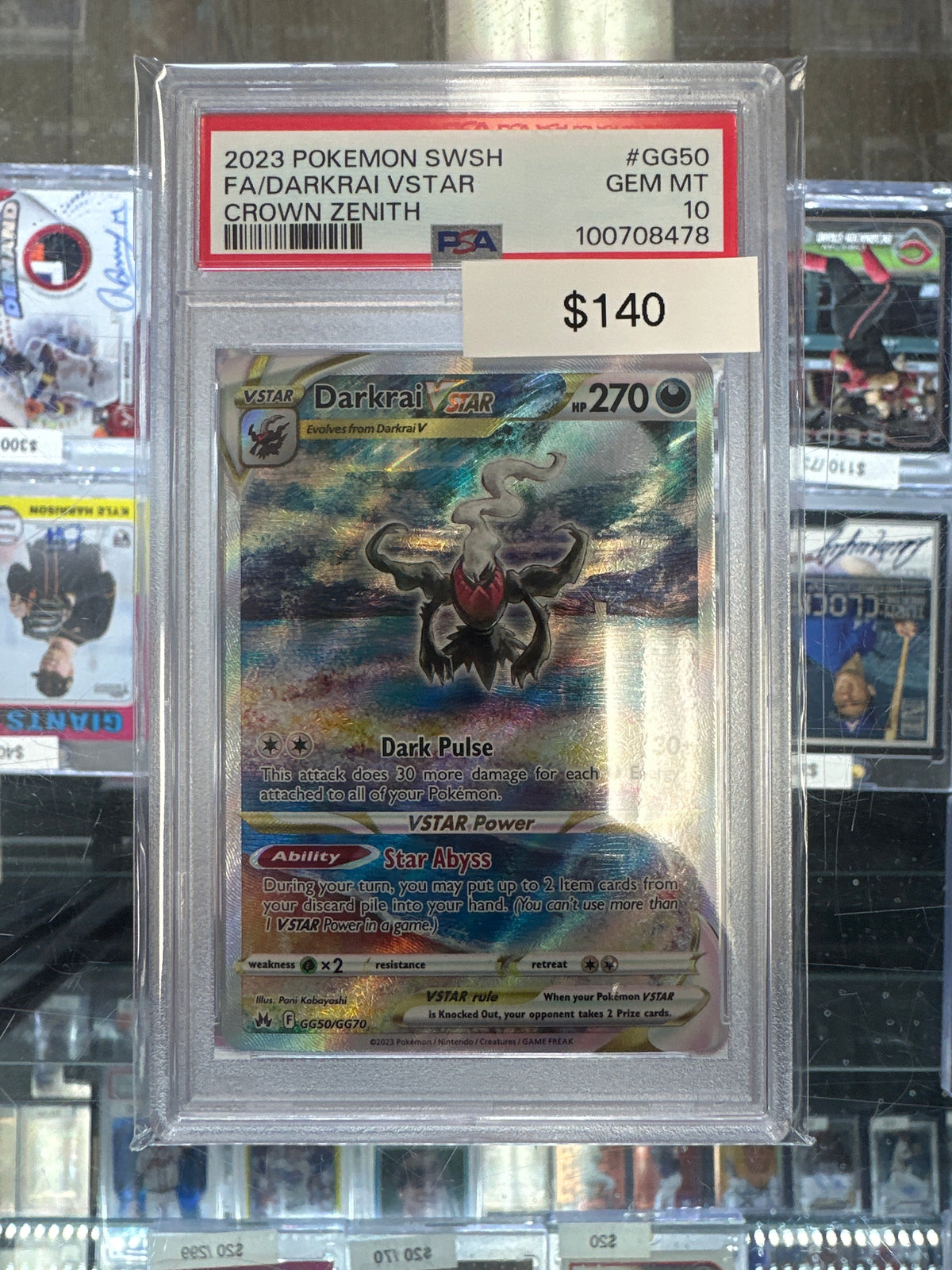 Pokemon Crown Zenith Darkrai Vstar GG50/GG70 PSA 10