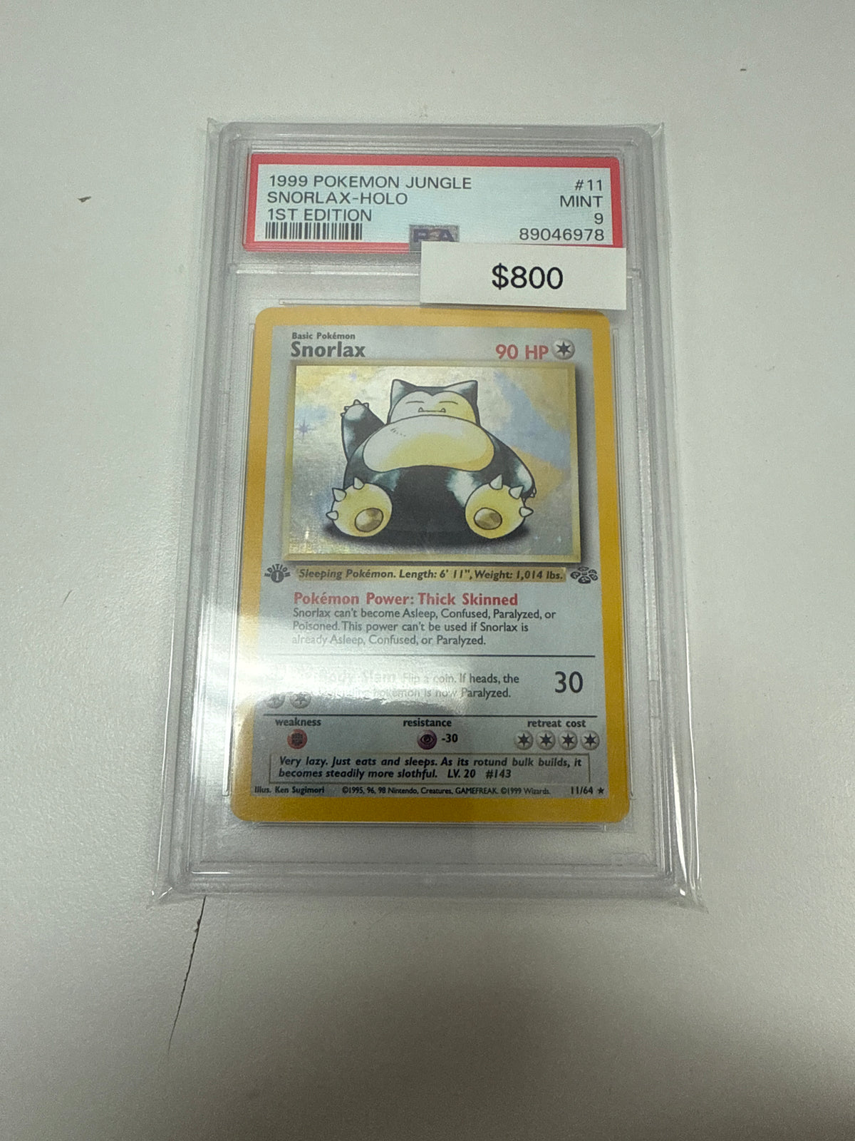 Jungle Snorlax Holo 1st Ed #11/64 PSA 9