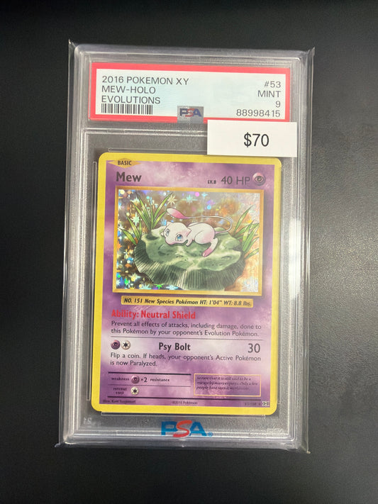 Pokemon XY Evolutions Mew #53 PSA 9