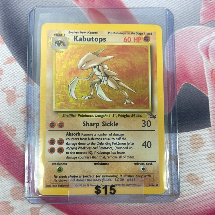 Pokémon Kabutops Fossil Holo 9/62