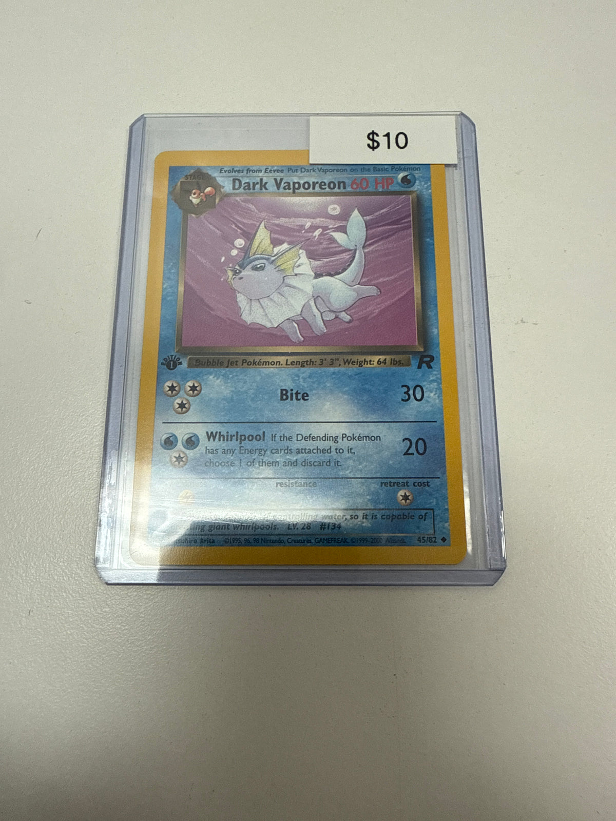 Pokemon Dark Vaporeon 1st Ed Non-Holo #45/82