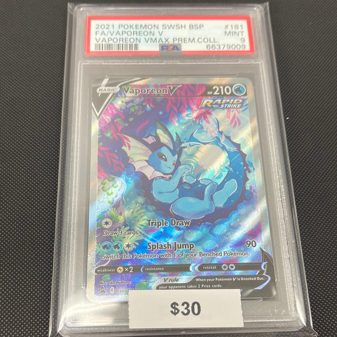 Pokémon Vaporeon V BSP Full Art SWSH181 PSA 9