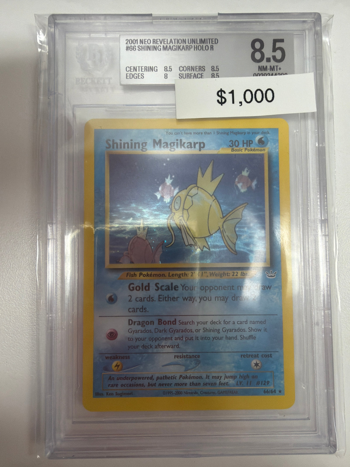 Pokemon Shining Magikarp 66/64 BGS 8.5