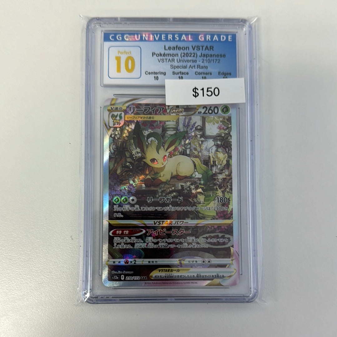 Pokémon Japanese LEAFEON VSTAR 210/172 CGC PERFECT 10