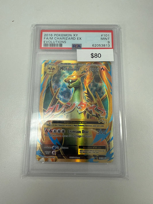 2016 Pokemon XY Full Art/M CHARIZARD EX Evolutions #101/108 PSA 9 MINT