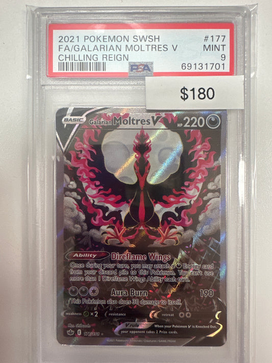 Pokemon Moltres V 177/198 PSA 9