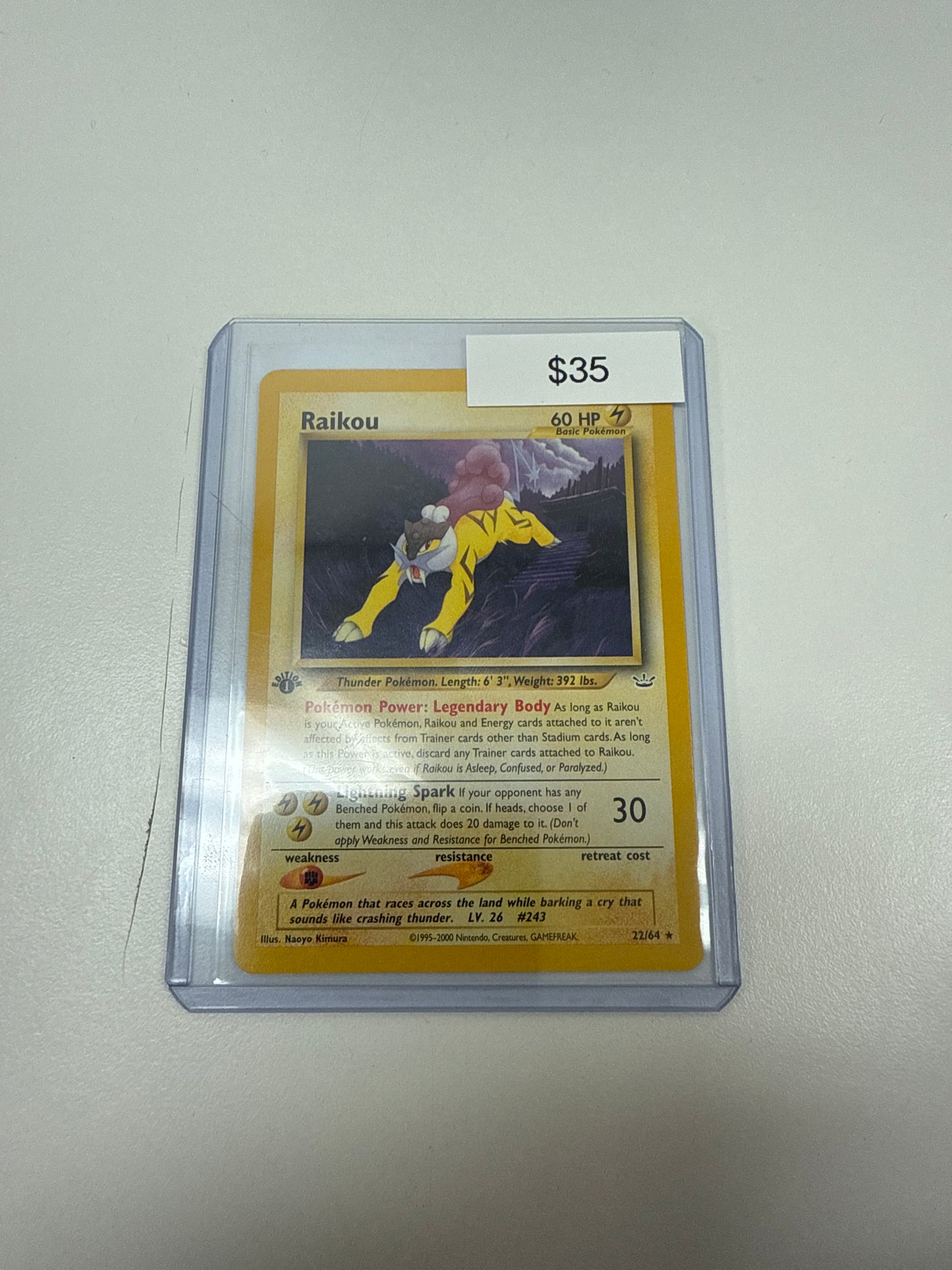 Pokemon Raikou 1st Edition #22/64