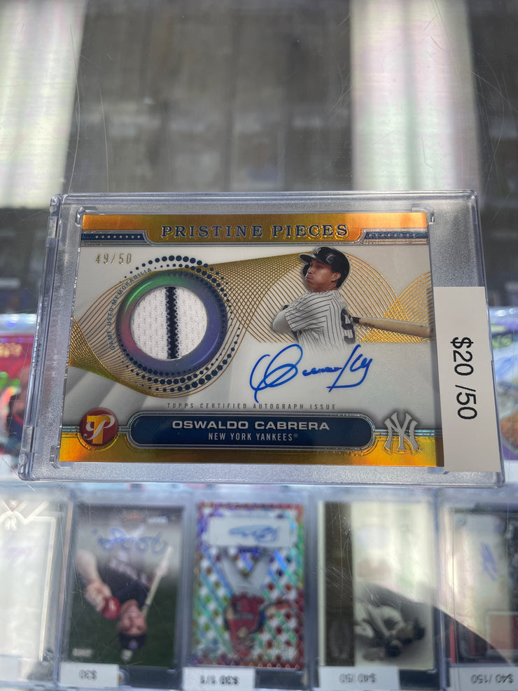 2024 Topps Pristine Oswaldo Cabrera Gold Patch Auto /50 