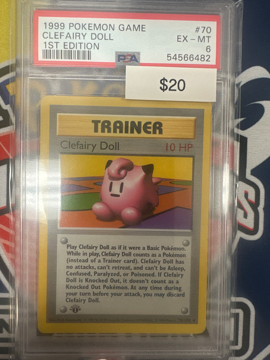 Pokemon Clefairy Doll 70/102 1st Edition PSA 6