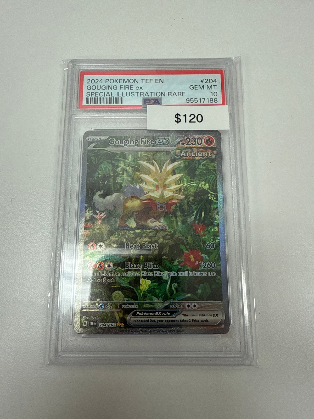 Pokemon Gouging Fire Ex SIR #204/162 PSA 10