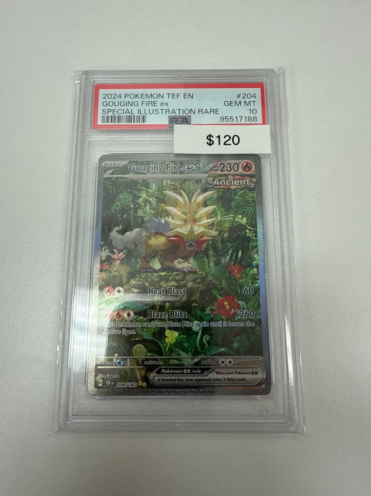 Pokemon Gouging Fire Ex SIR #204/162 PSA 10
