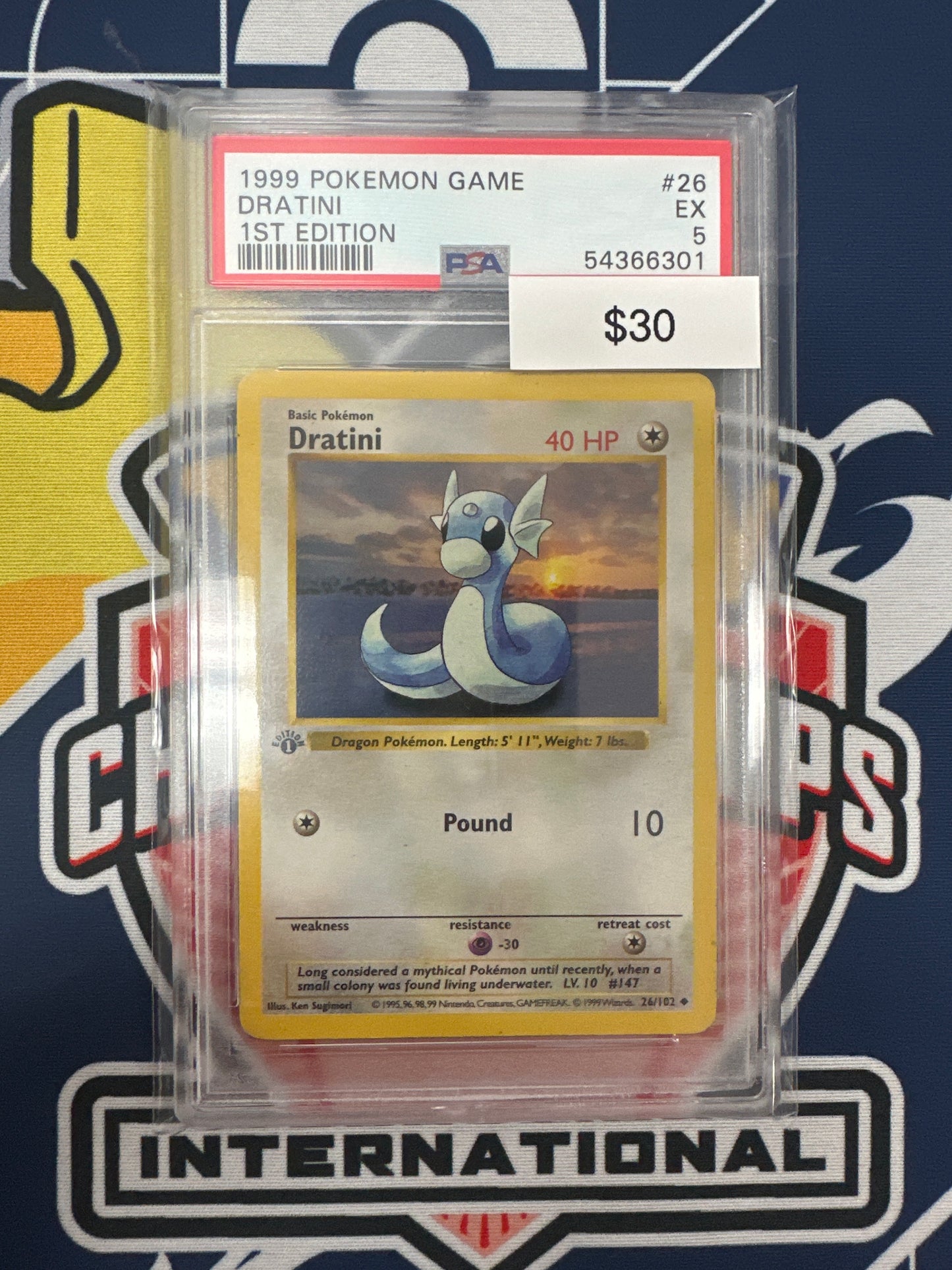 Pokemon Dratini 1st Edition 26/102 PSA 5