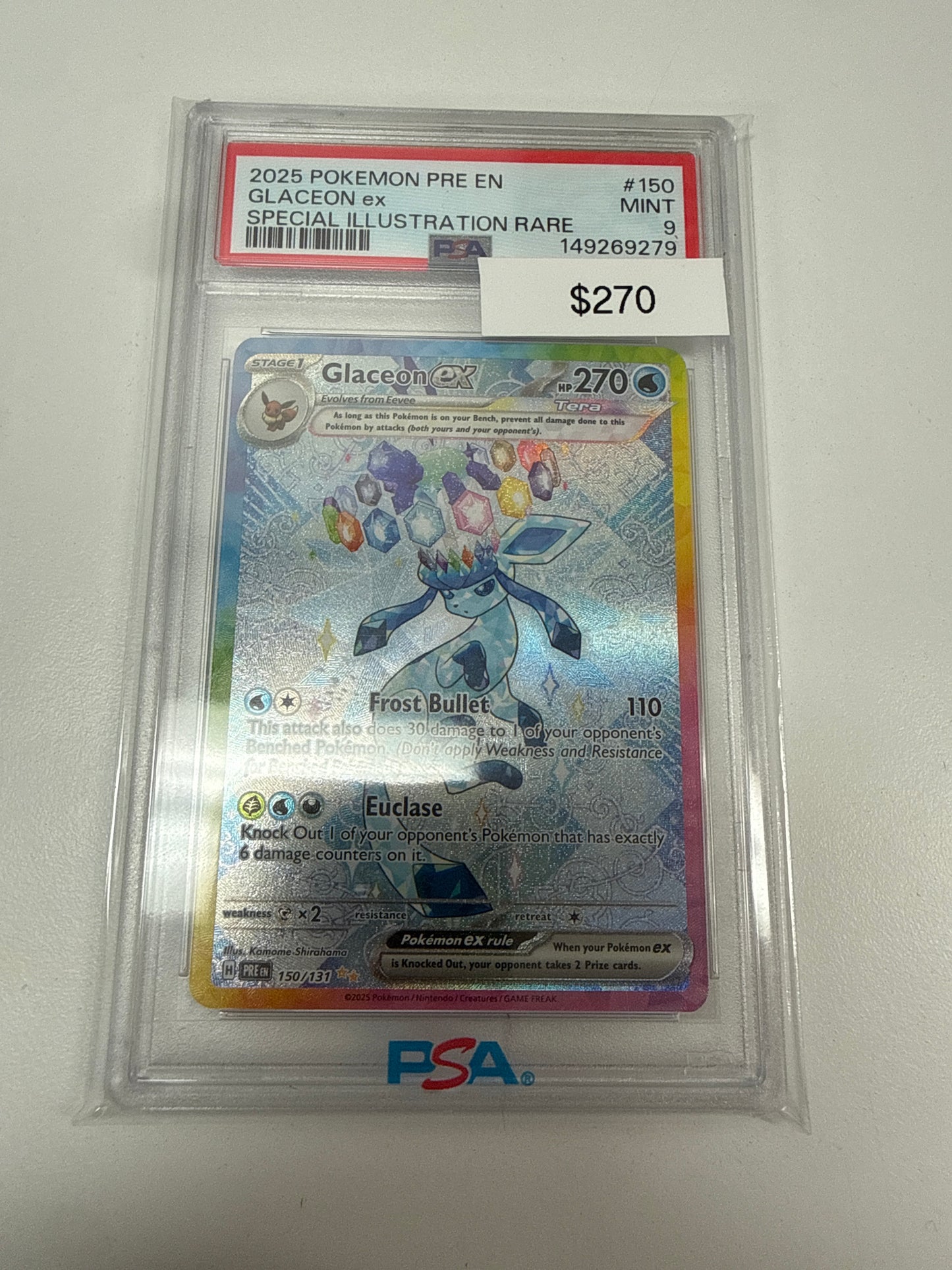 Pokemon Glaceon Ex #150/131 PSA 9