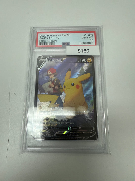 Lost Origin Pikachu V #tg16/tG30 PSA 10