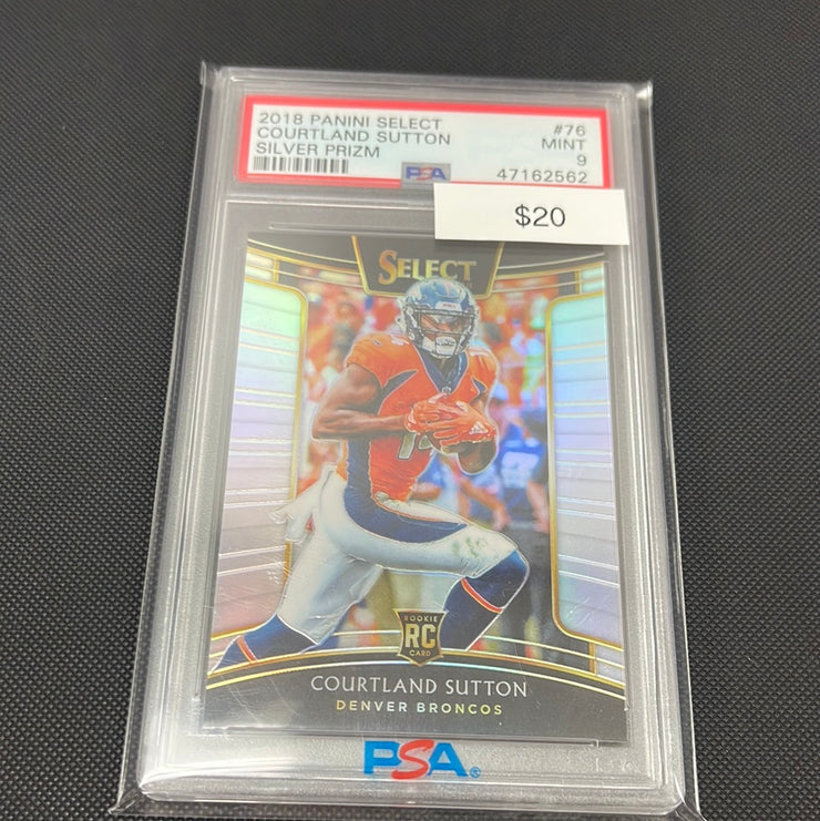 2018 Football Select Courtland Sutton Silver Rookie PSA 9