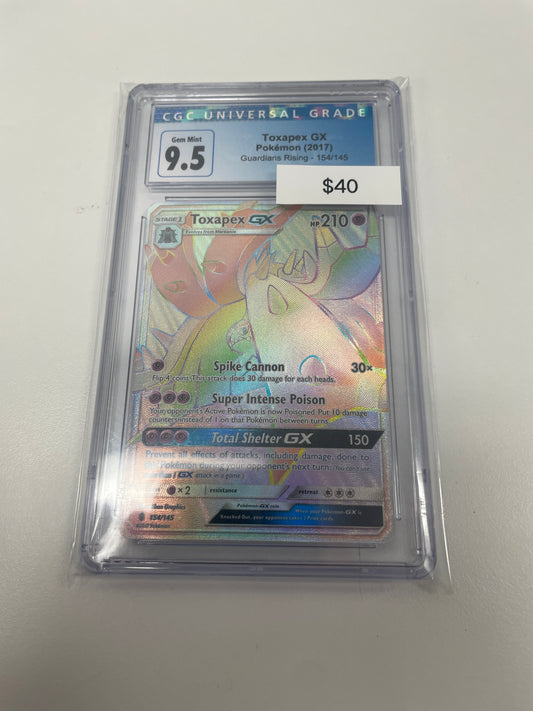 Pokemon Toxapex Gx Secret #154/145 CGC 9.5