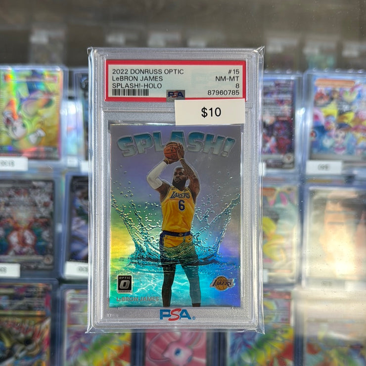 2022 Optic Lebron James Splash PSA 8