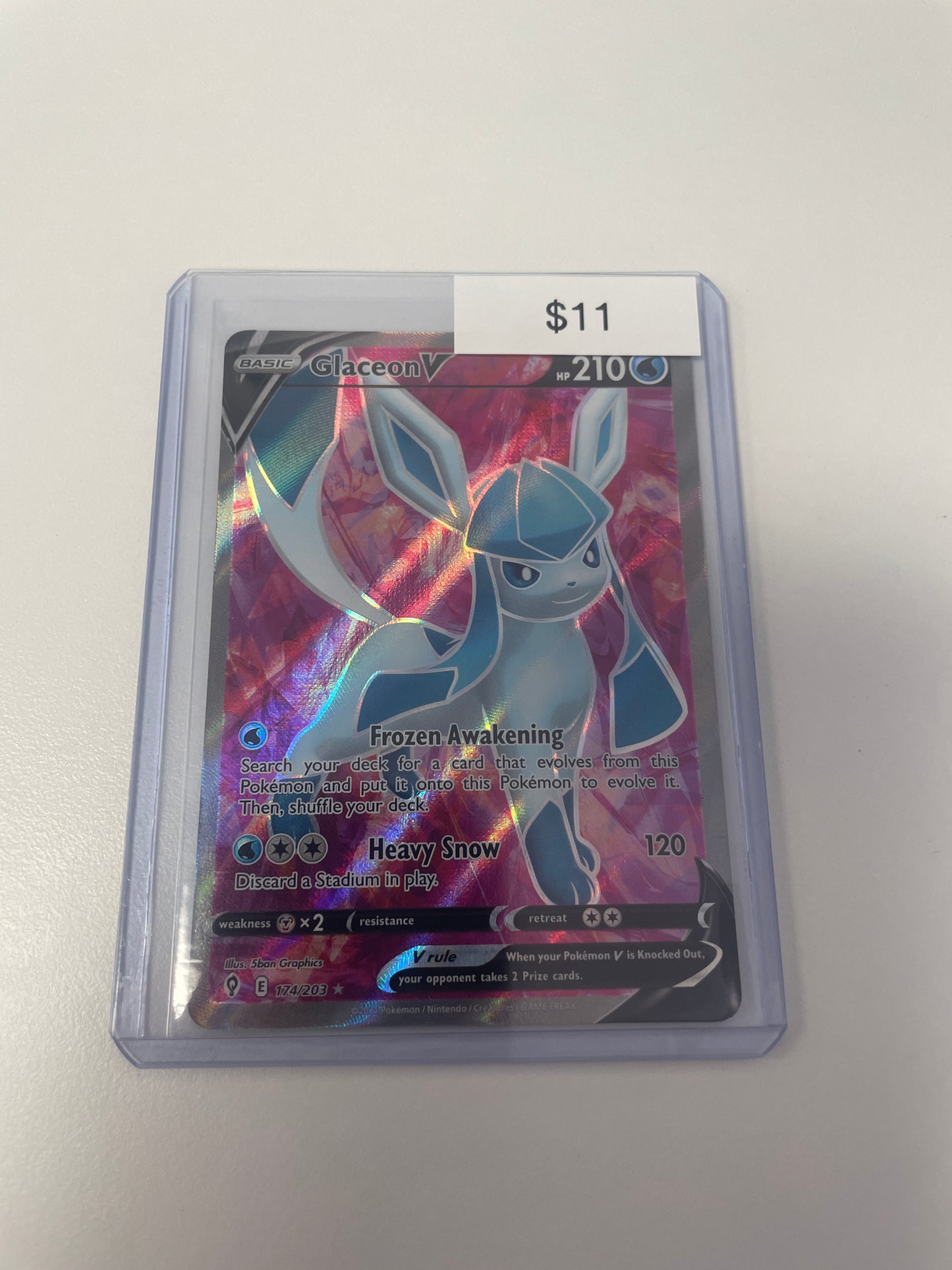 Pokemon Glaceon V Full Art #174/203