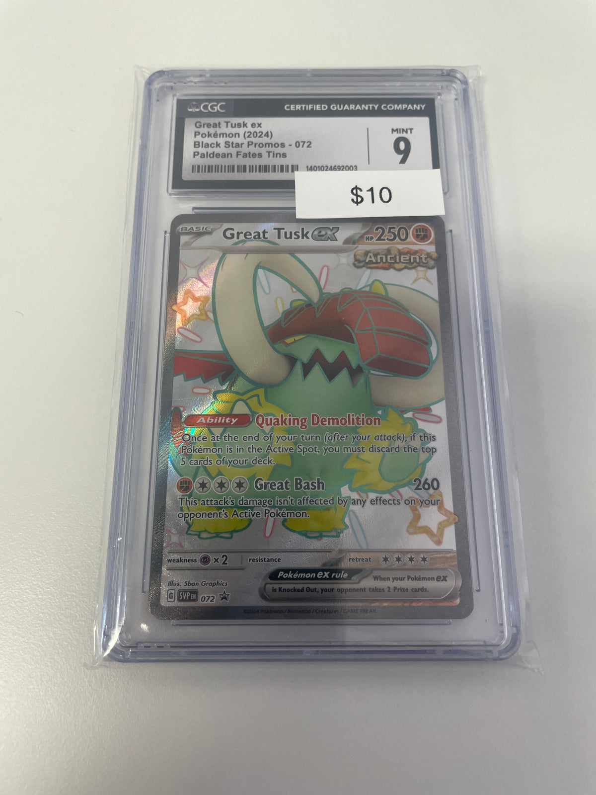 Pokemon Great Tusk Ex #072 CGC 9