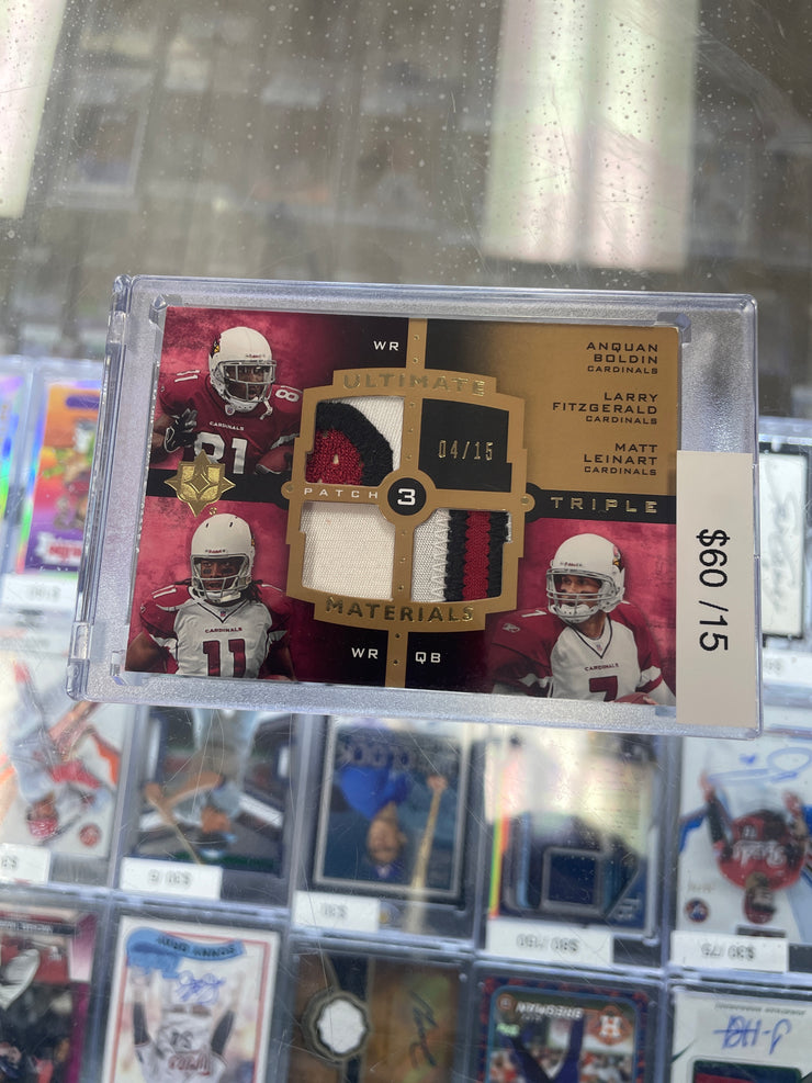 Boldin/Fitzgerald/Leinart Triple Patch /15 