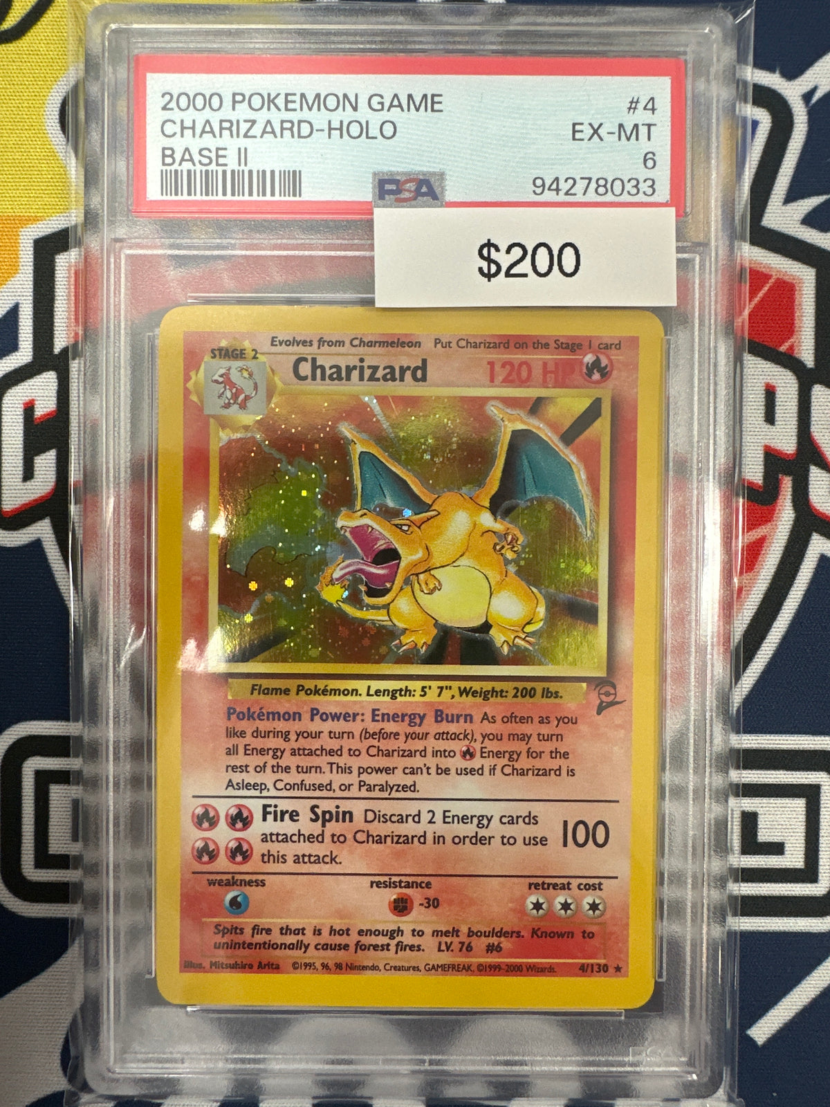Pokemon Base Set 2 Charizard Holo PSA 6