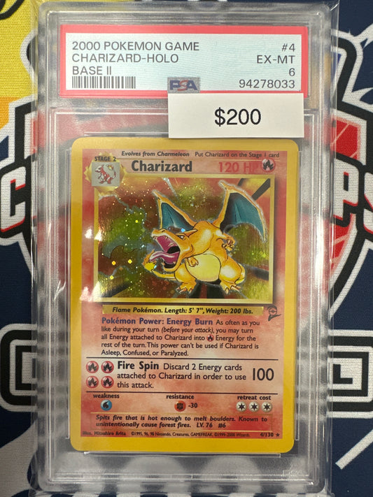 Pokemon Base Set 2 Charizard Holo PSA 6