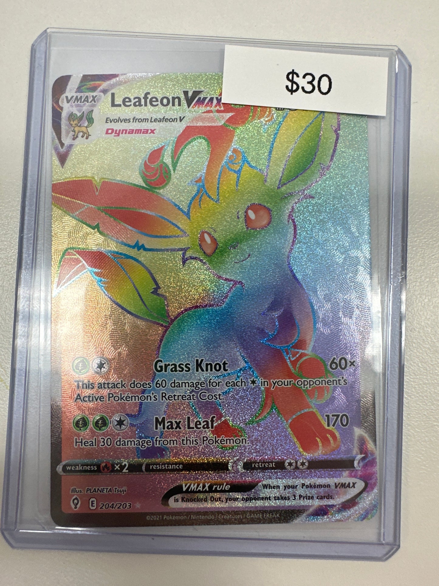 Pokemon Evolving Skies Leafeon Vmax 204/203