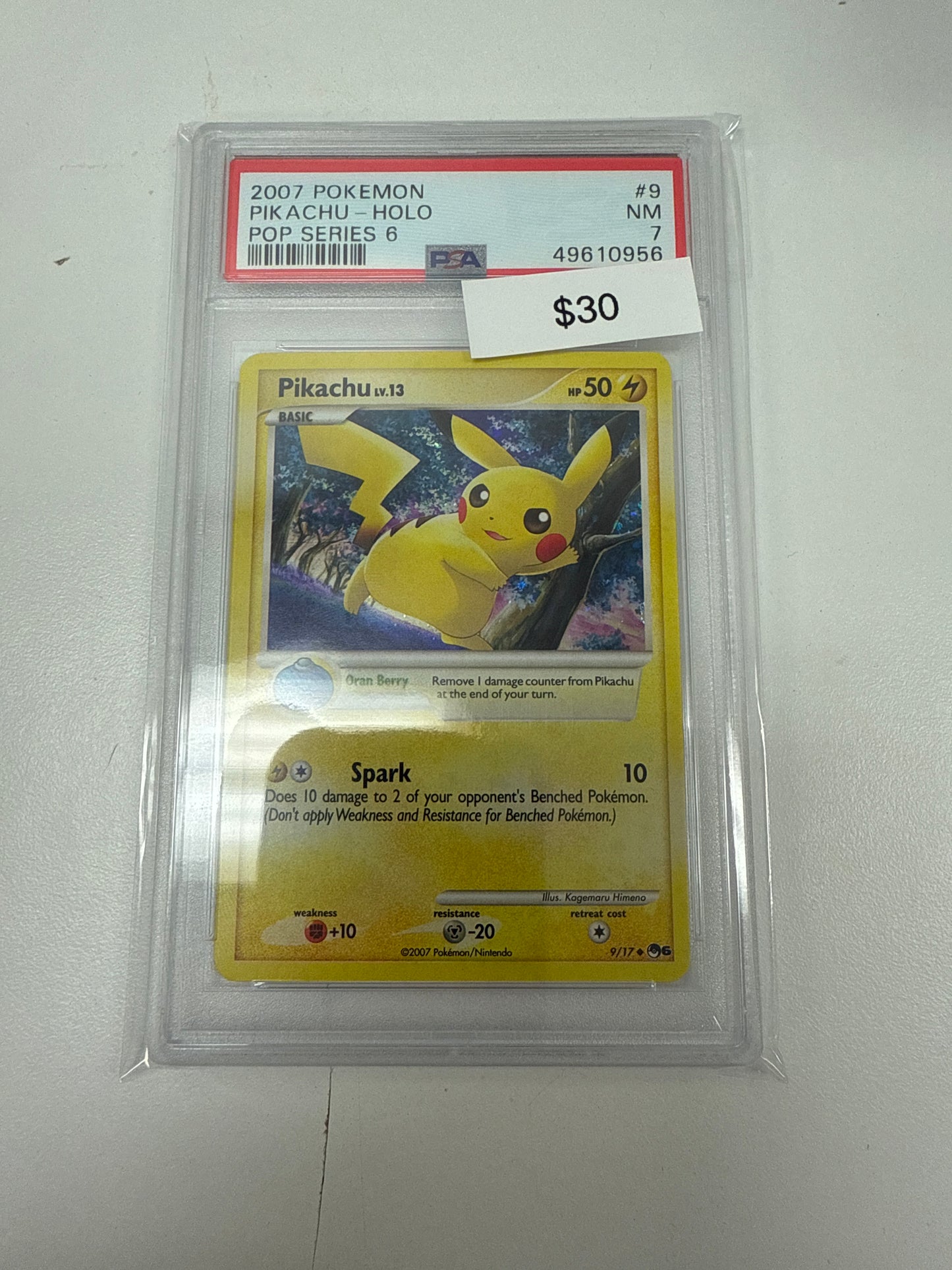 Pokemon Pikachu Holo Pop Series 6 #9/17 PSA 7
