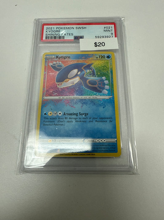 Pokémon Shining Fates KYOGRE Amazing Rare 021/072 PSA 9
