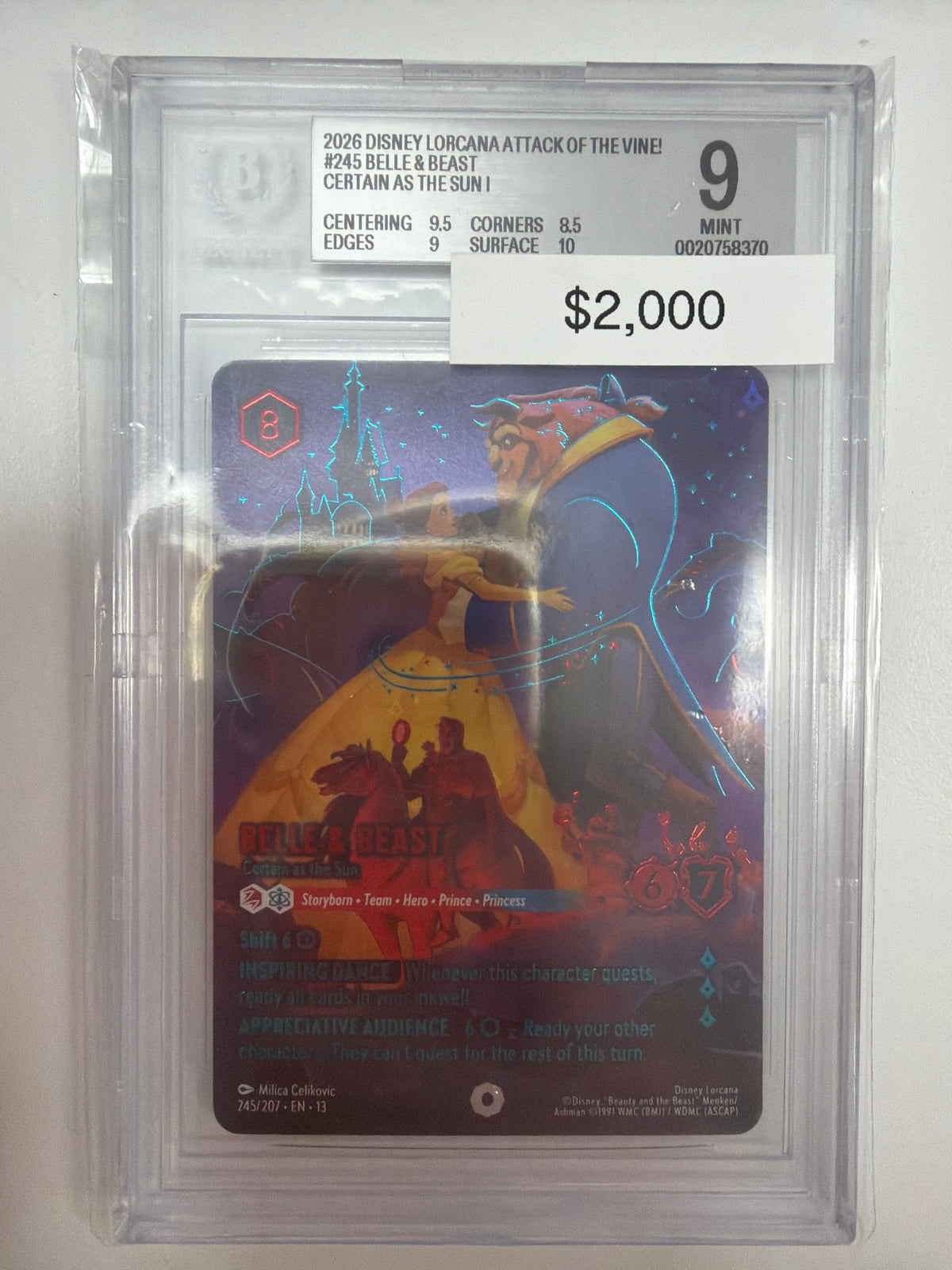 Disney Lorcana Belle & Beast 245/207 BGS 9