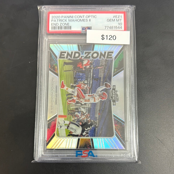 2020 Contenders Optic Patrick Mahomes End-Zone PSA 10