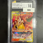 Pokémon Cosmic Eclipse Charizard & Braixen GX CGC 10