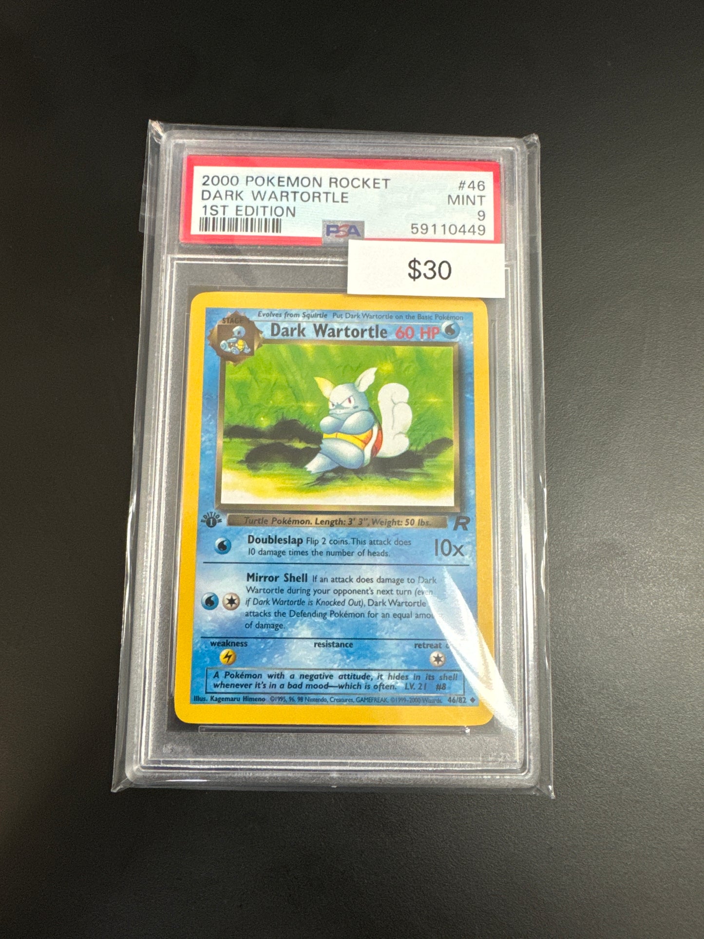 Pokémon Rocket Dark Wartortle 46 PSA 9
