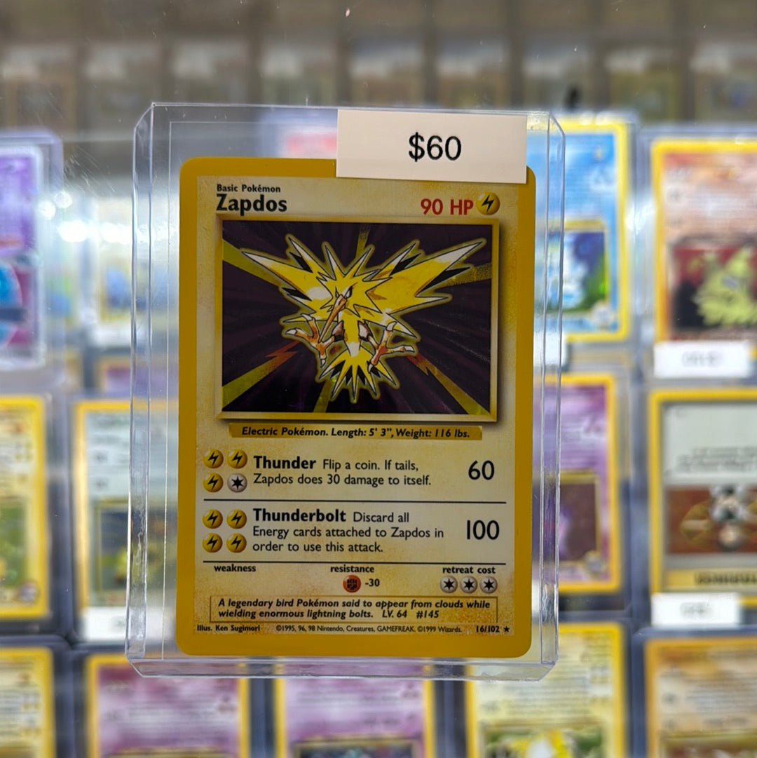 Pokémon Zapdos Base Set Holo 16/102