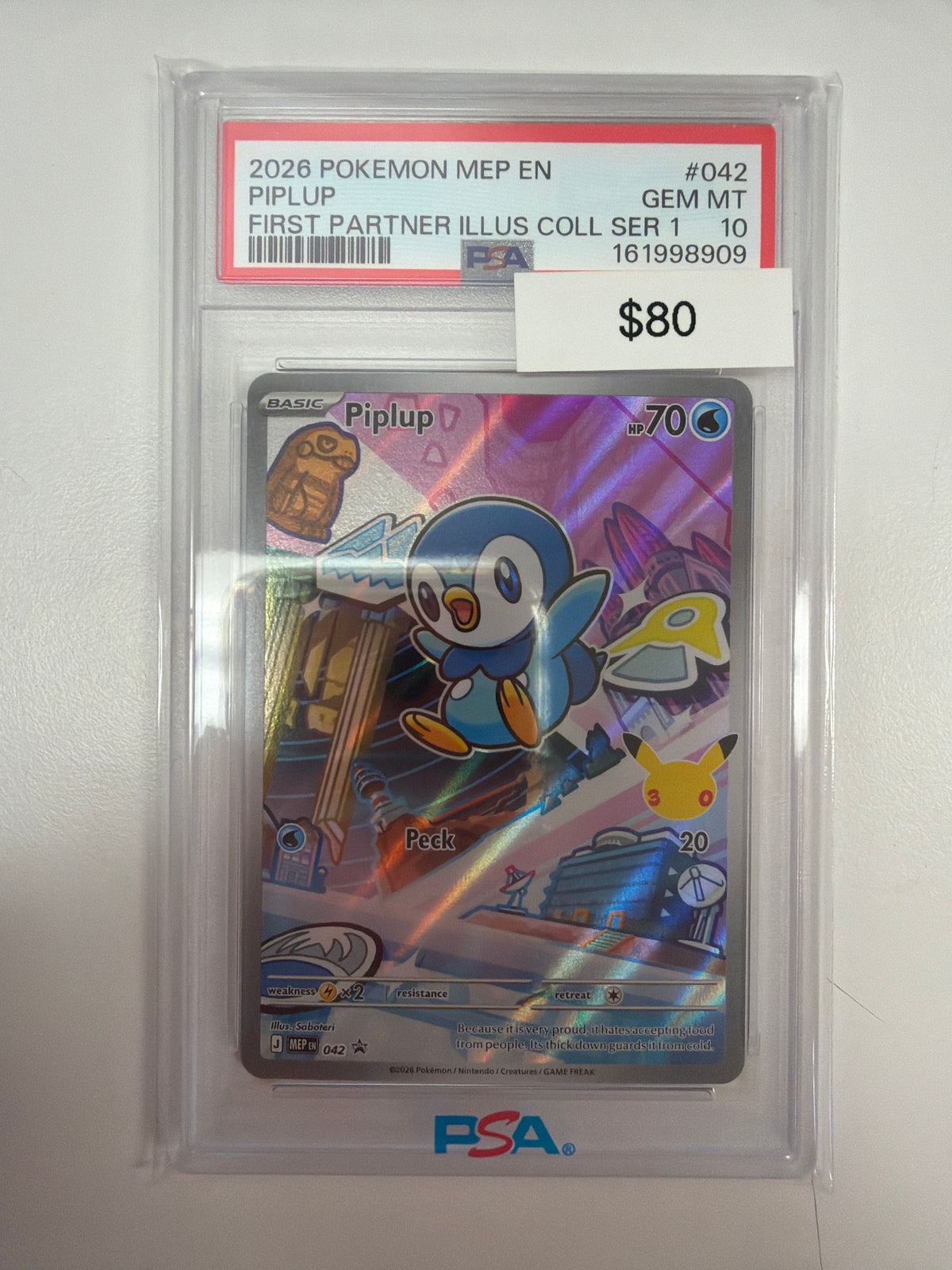 Pokemon Piplup 042 PSA 10