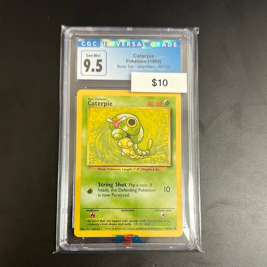 Pokémon Carerpie 1999 Base Set CGC 9.5