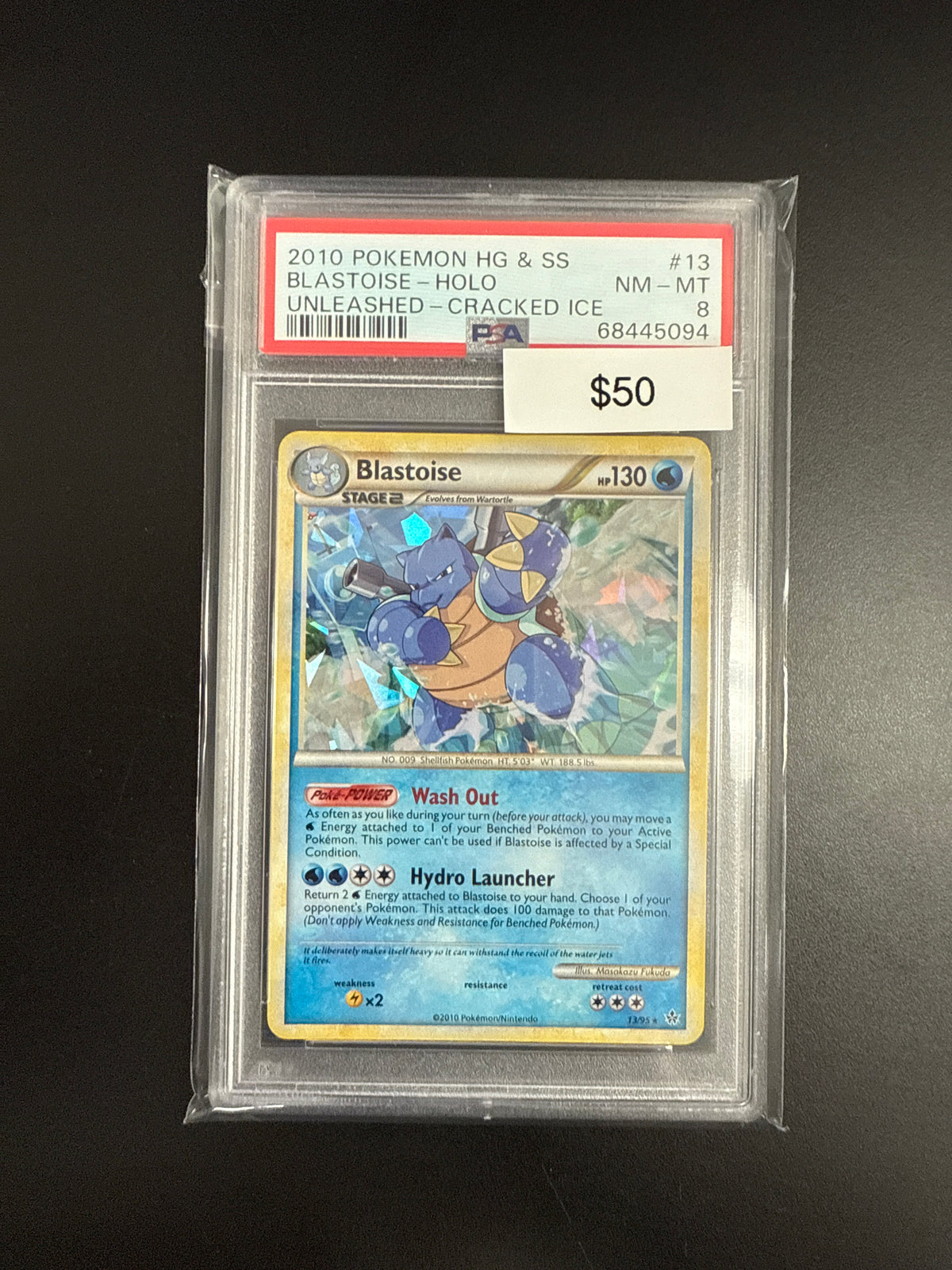 Pokémon Unleashed Cracked Ice Blastoise 13 PSA 8